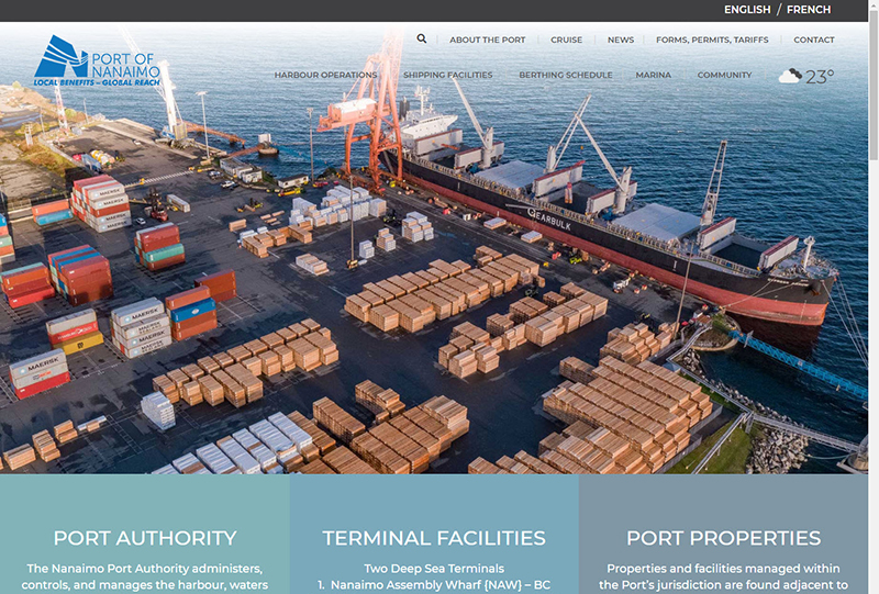 Port of Nanaimo unveils new website