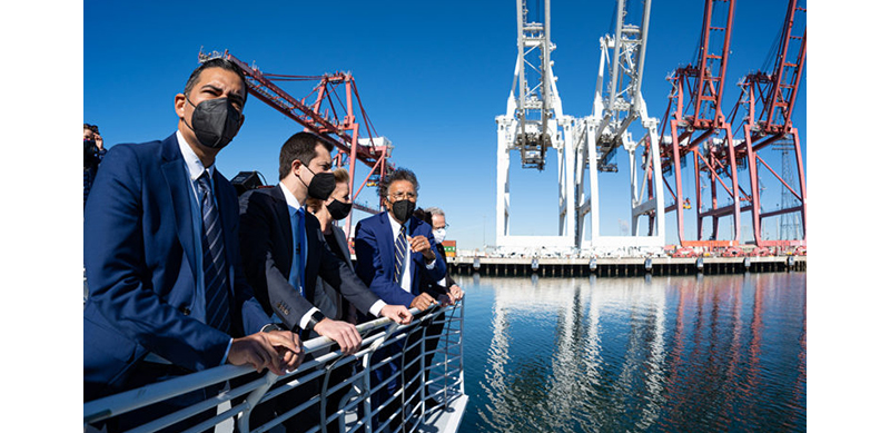 Transportation Secretary Buttigieg tours Port of Long Beach