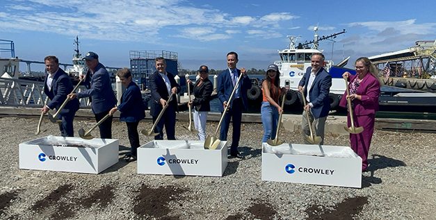 Crowley, Port of San Diego celebrate groundbreaking for all-electric tugboat charging station